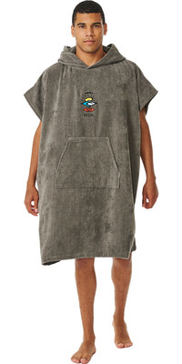 2024 Rip Curl Mens Logo Hooded Towel Changing Robe / Poncho 00GMTO - Gris